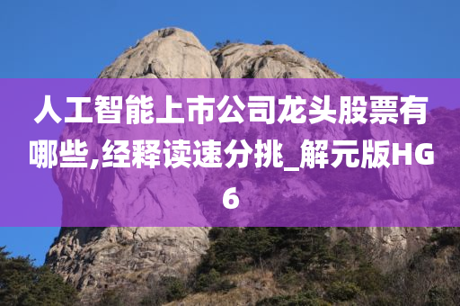 人工智能上市公司龙头股票有哪些,经释读速分挑_解元版HG6