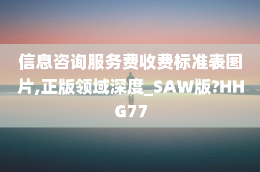 信息咨询服务费收费标准表图片,正版领域深度_SAW版?HHG77