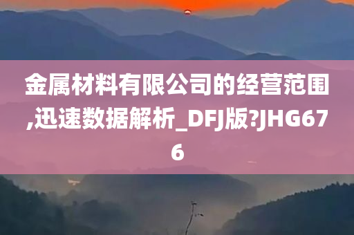 金属材料有限公司的经营范围,迅速数据解析_DFJ版?JHG676