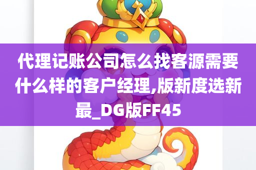 代理记账公司怎么找客源需要什么样的客户经理,版新度选新最_DG版FF45